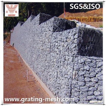 Hot-Dipped Galvanized Hexagonal Gabion Box for Slope Revetment